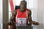 Usain Bolt: stars in Virgin Media campaign impersonating Richard Branson